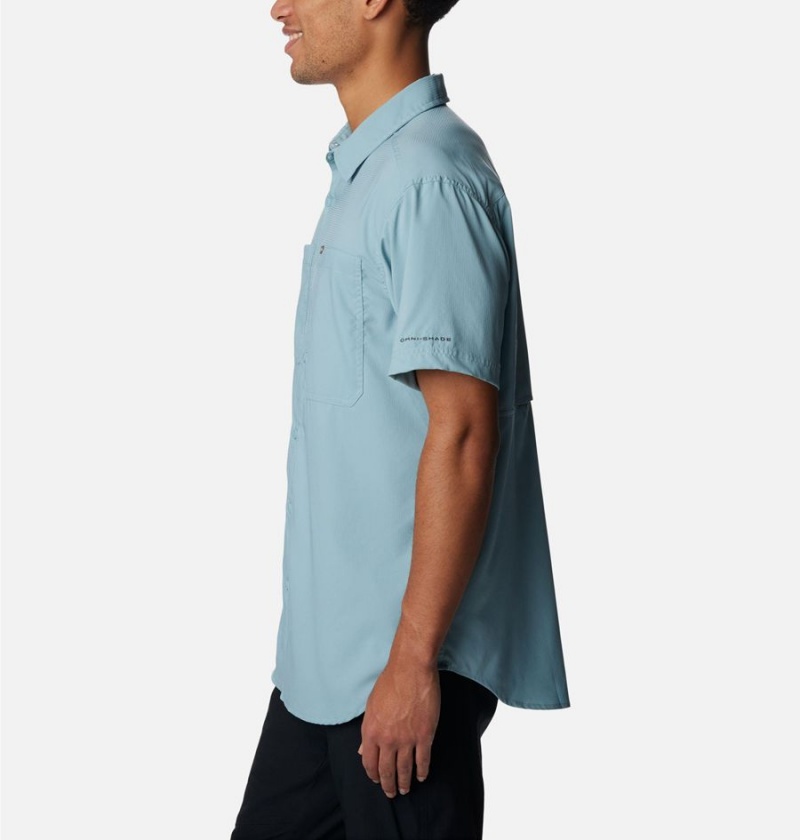 Columbia Silver Ridge UtilityLite Short Sleeve Men's Shirt Blue | VYXHNL-589
