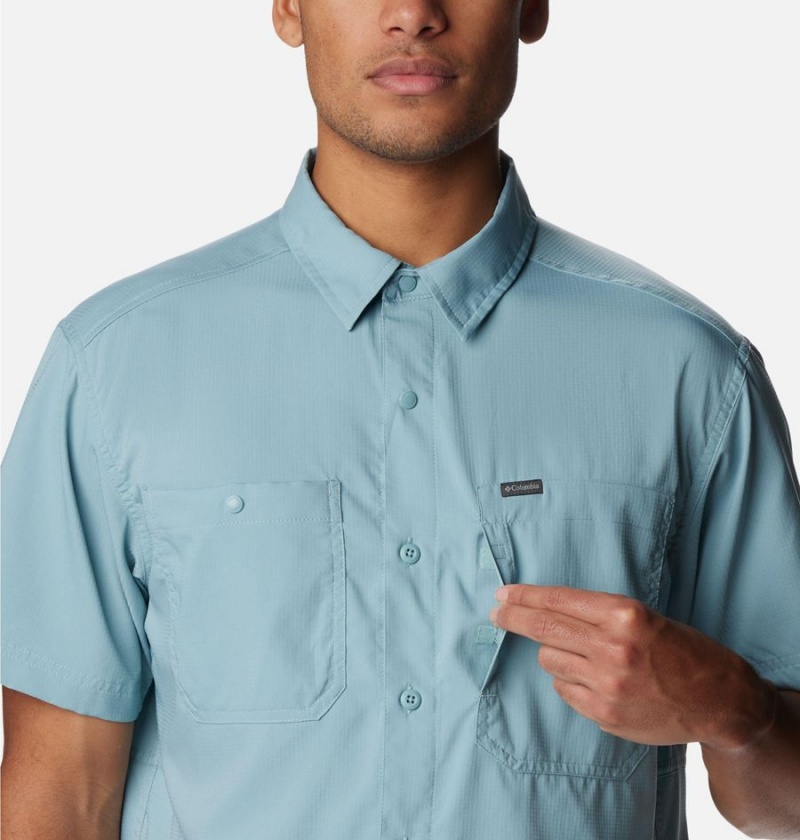 Columbia Silver Ridge UtilityLite Short Sleeve Men's Shirt Blue | VYXHNL-589