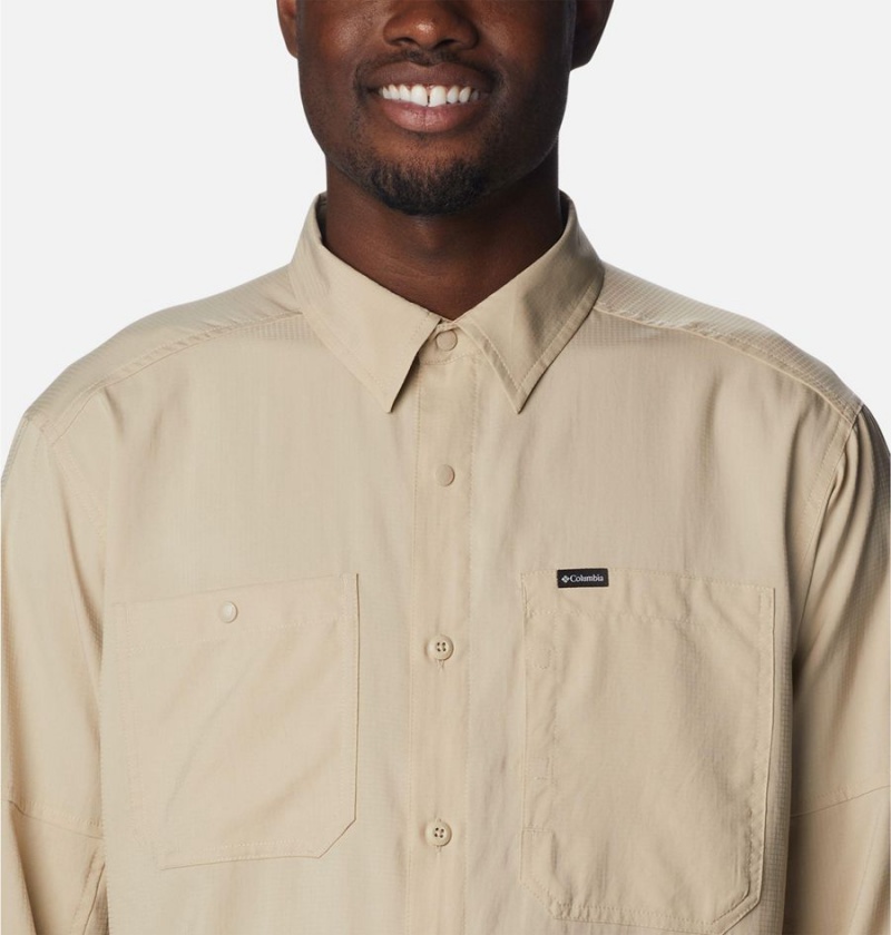 Columbia Silver Ridge Utility Lite Long Sleeve Men's Shirt Khaki | STOHEM-786