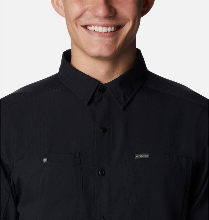 Columbia Silver Ridge Utility Lite Long Sleeve Men's Shirt Black | QLVRYD-465