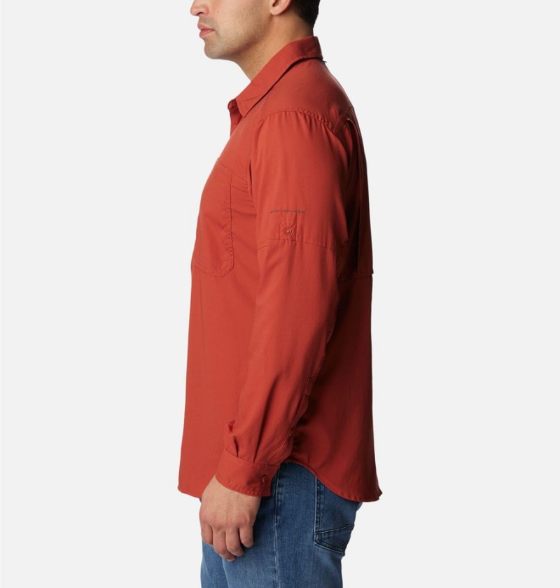Columbia Silver Ridge Utility Lite Long Sleeve Men's Shirt Red | YZGWRH-764