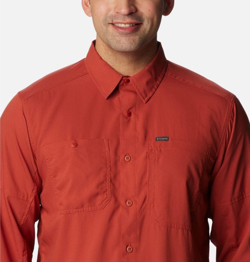 Columbia Silver Ridge Utility Lite Long Sleeve Men's Shirt Red | YZGWRH-764