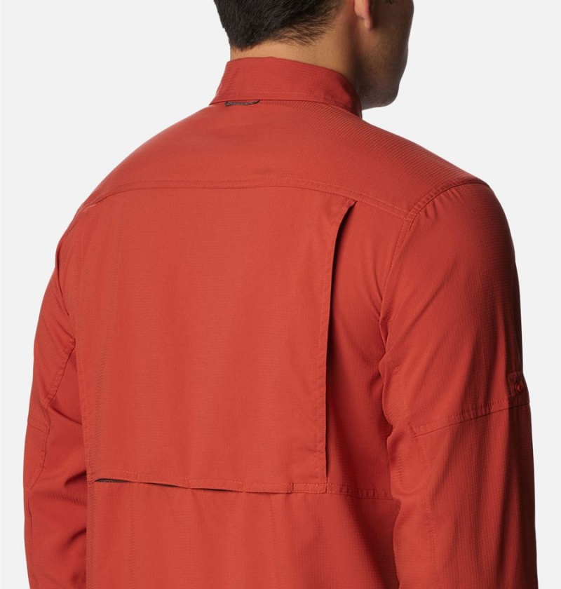Columbia Silver Ridge Utility Lite Long Sleeve Men's Shirt Red | YZGWRH-764