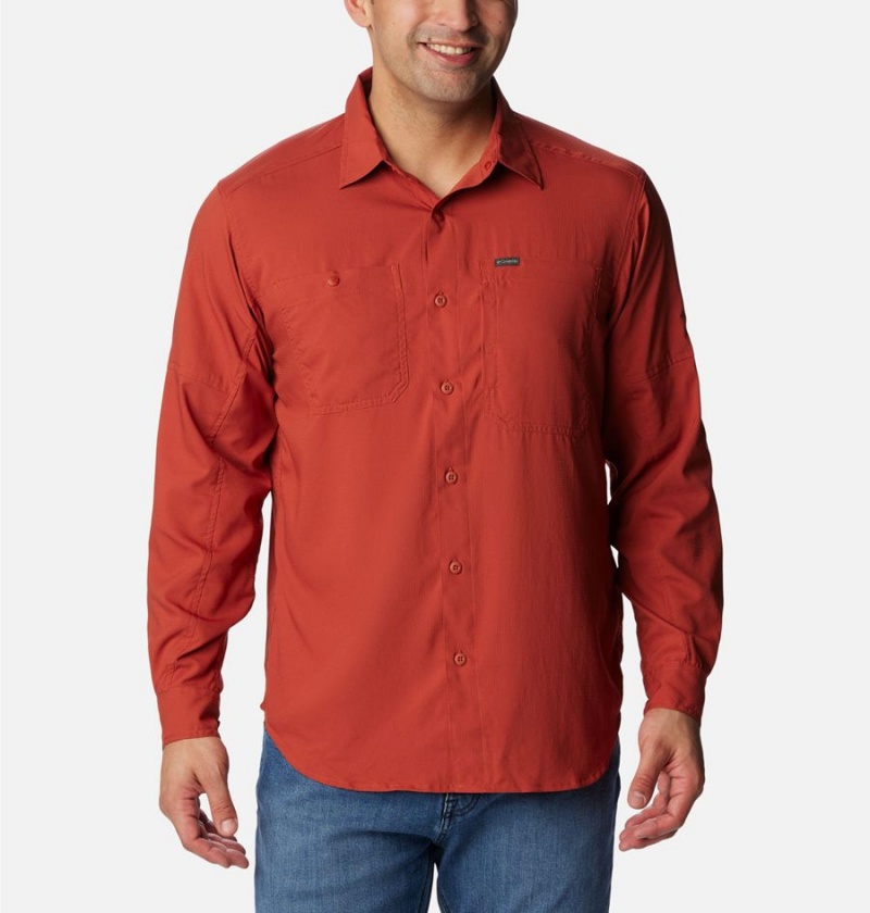 Columbia Silver Ridge Utility Lite Long Sleeve Men\'s Shirt Red | YZGWRH-764