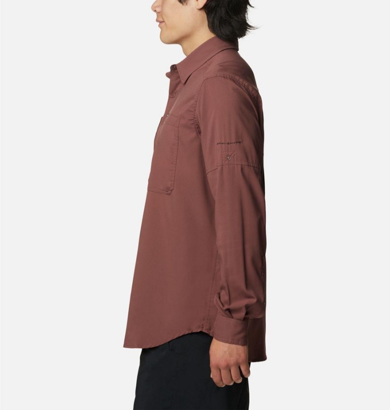 Columbia Silver Ridge Utility Lite Long Sleeve Men's Shirt Brown | HQJWKR-381