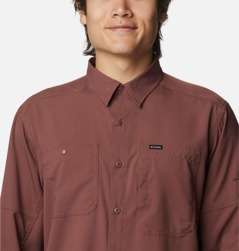 Columbia Silver Ridge Utility Lite Long Sleeve Men's Shirt Brown | HQJWKR-381