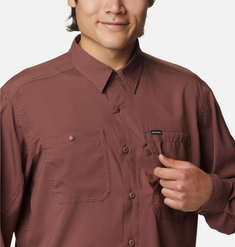 Columbia Silver Ridge Utility Lite Long Sleeve Men's Shirt Brown | HQJWKR-381