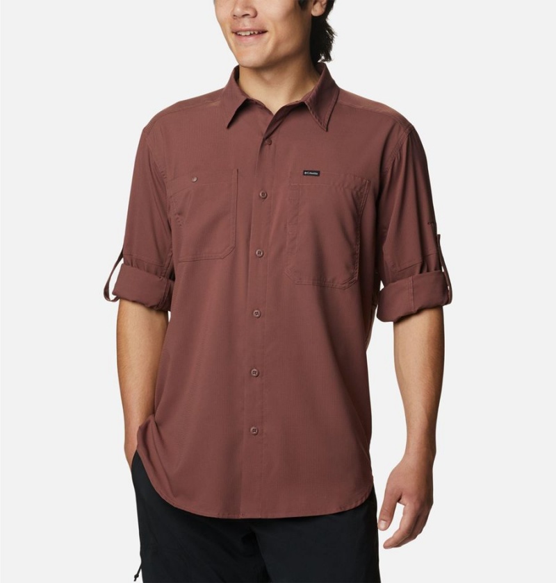 Columbia Silver Ridge Utility Lite Long Sleeve Men's Shirt Brown | HQJWKR-381