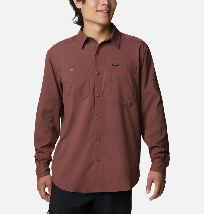 Columbia Silver Ridge Utility Lite Long Sleeve Men\'s Shirt Brown | HQJWKR-381