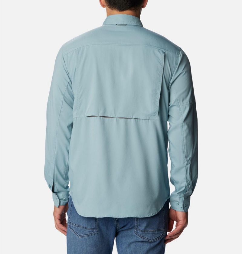 Columbia Silver Ridge Utility Lite Long Sleeve Men's Shirt Blue | TORGYN-097