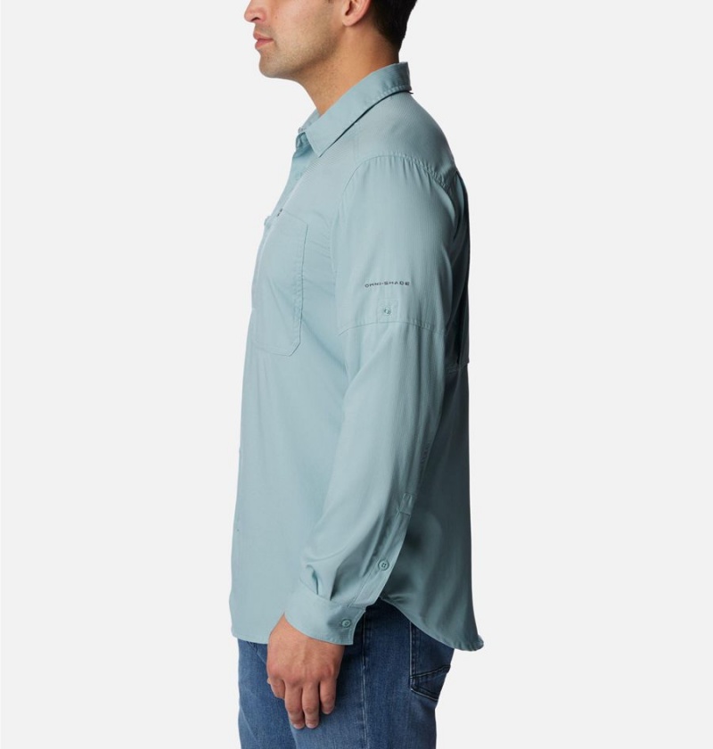 Columbia Silver Ridge Utility Lite Long Sleeve Men's Shirt Blue | TORGYN-097