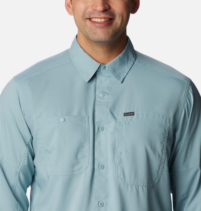 Columbia Silver Ridge Utility Lite Long Sleeve Men's Shirt Blue | TORGYN-097
