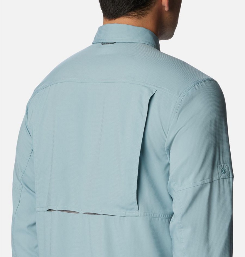 Columbia Silver Ridge Utility Lite Long Sleeve Men's Shirt Blue | TORGYN-097