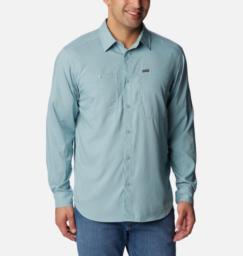 Columbia Silver Ridge Utility Lite Long Sleeve Men\'s Shirt Blue | TORGYN-097