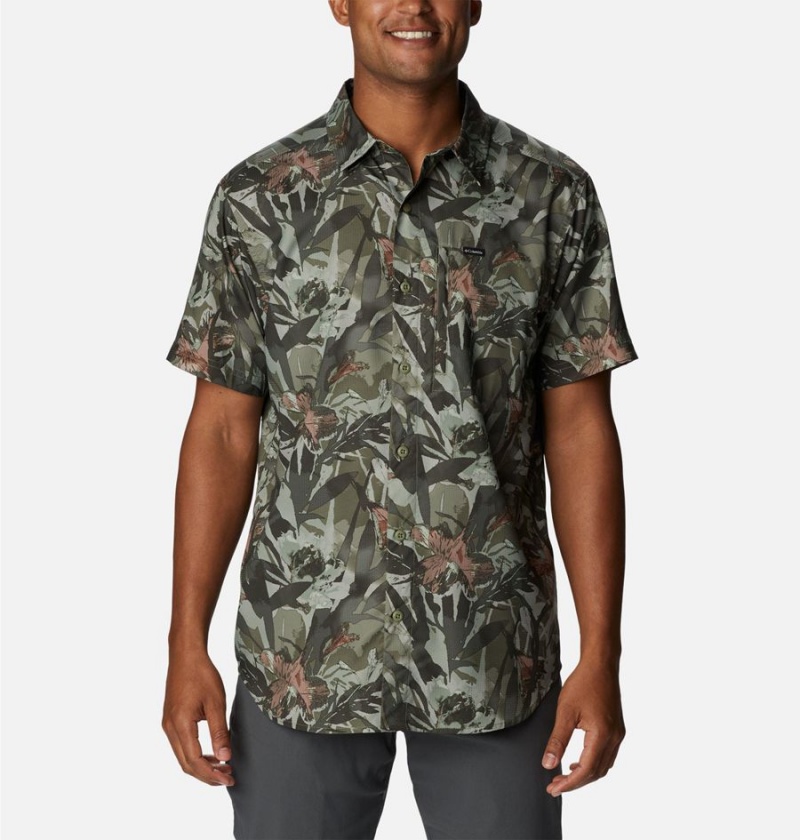 Columbia Silver Ridge Utility Lite Novelty Short Sleeve Men\'s Shirt Green | RZMCXW-906