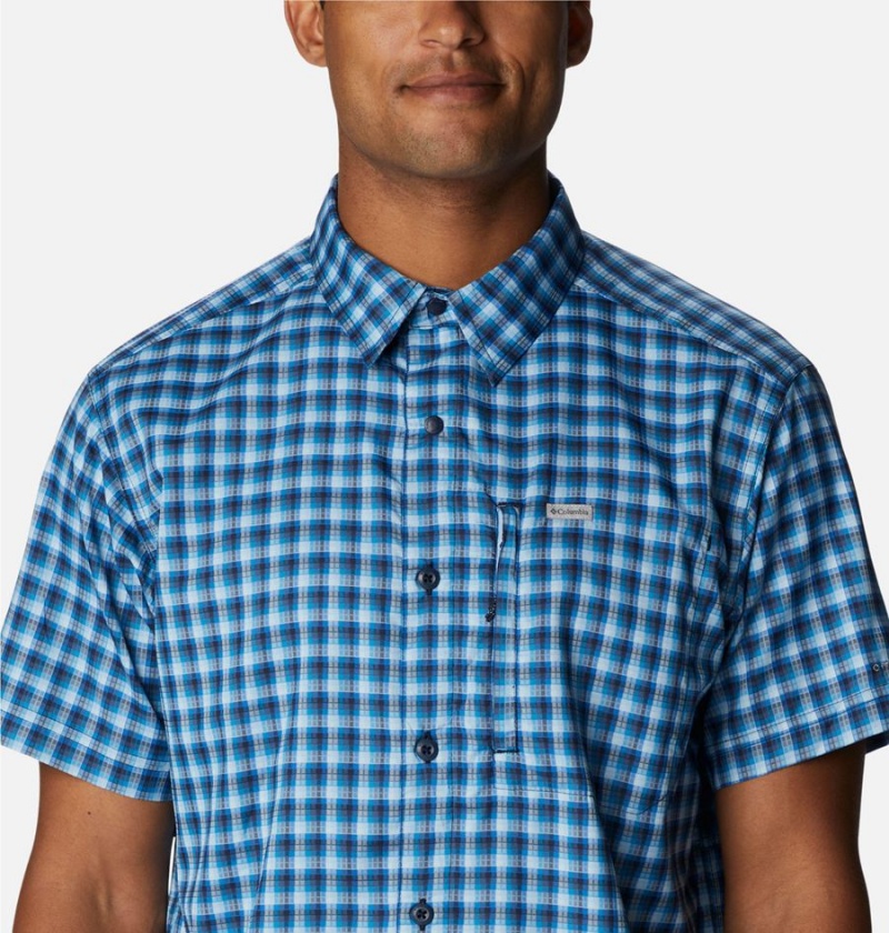 Columbia Silver Ridge Utility Lite Novelty Short Sleeve Men's Shirt Navy | LUVMWT-539