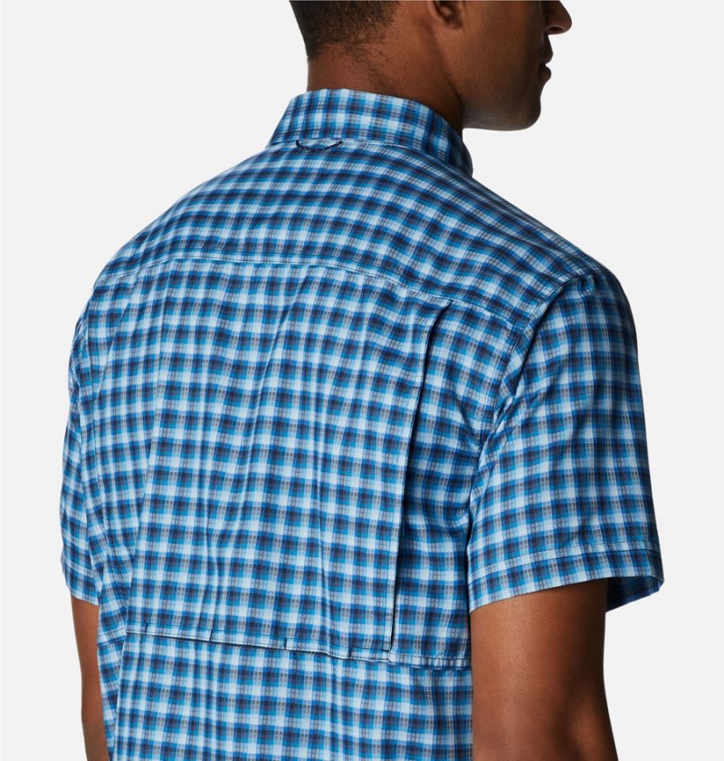 Columbia Silver Ridge Utility Lite Novelty Short Sleeve Men's Shirt Navy | LUVMWT-539