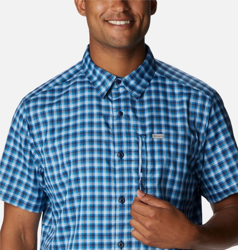 Columbia Silver Ridge Utility Lite Novelty Short Sleeve Men's Shirt Navy | LUVMWT-539