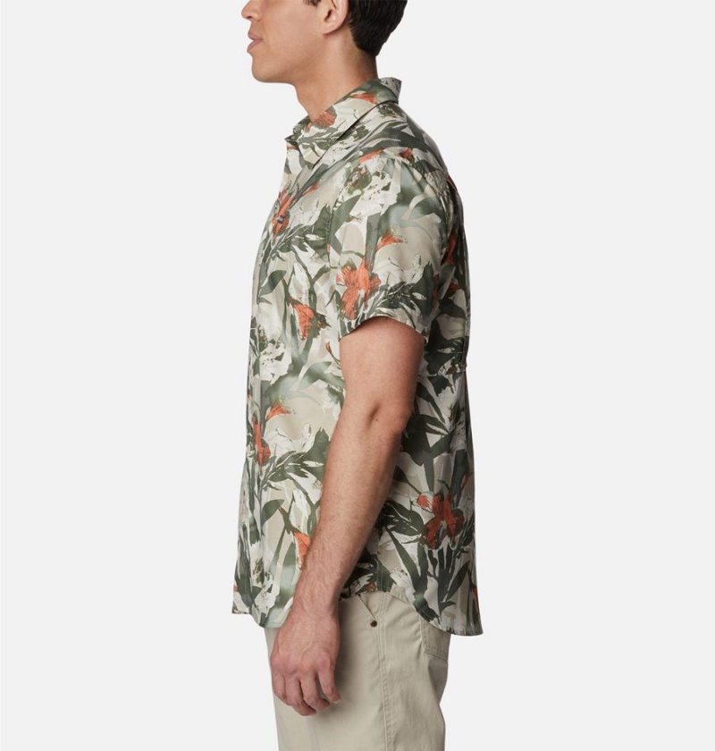 Columbia Silver Ridge Utility Lite Novelty Short Sleeve Men's Shirt Green | OVPKZA-674