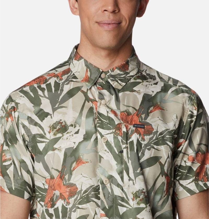 Columbia Silver Ridge Utility Lite Novelty Short Sleeve Men's Shirt Green | OVPKZA-674