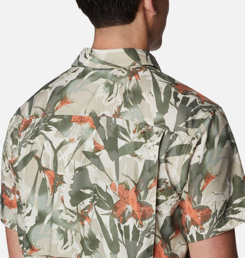 Columbia Silver Ridge Utility Lite Novelty Short Sleeve Men's Shirt Green | OVPKZA-674