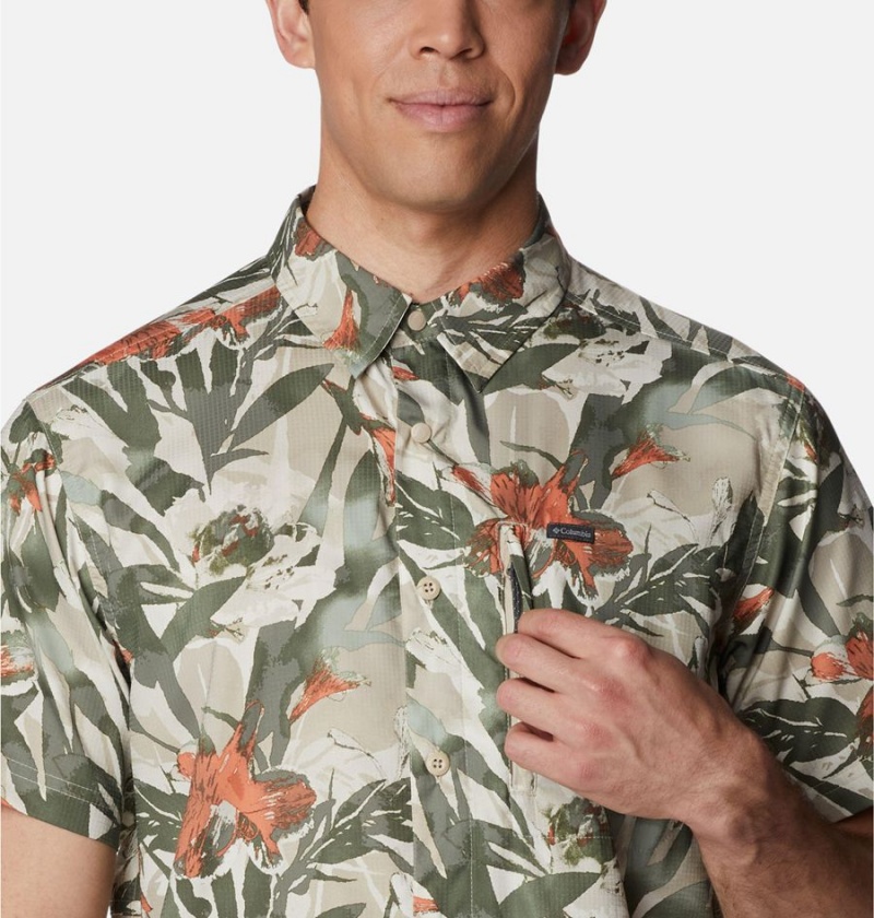 Columbia Silver Ridge Utility Lite Novelty Short Sleeve Men's Shirt Green | OVPKZA-674
