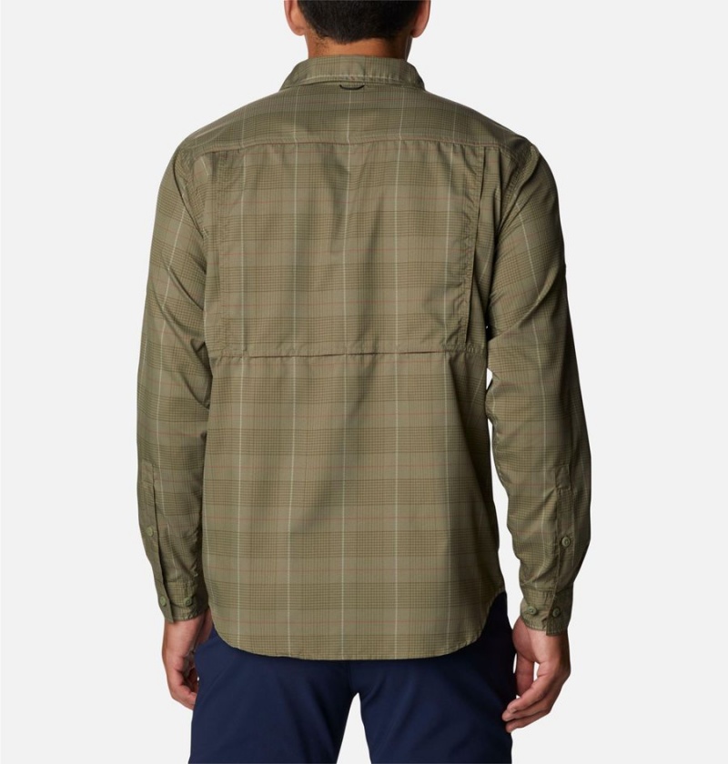 Columbia Silver Ridge Utility Lite Plaid Long Sleeve Men's Shirt Green | LKAGXJ-071