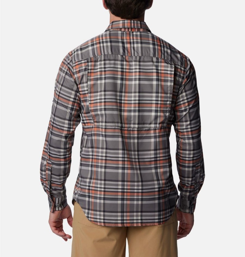 Columbia Silver Ridge Utility Lite Plaid Long Sleeve Men's Shirt Grey | LFHDVR-510