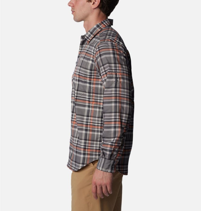 Columbia Silver Ridge Utility Lite Plaid Long Sleeve Men's Shirt Grey | LFHDVR-510
