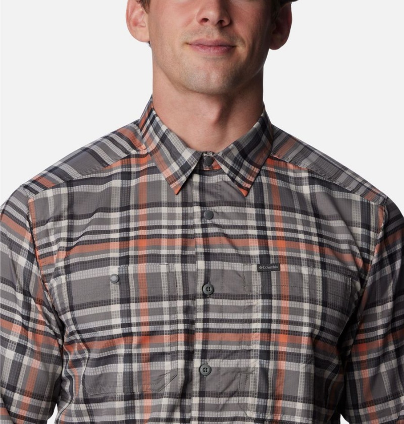 Columbia Silver Ridge Utility Lite Plaid Long Sleeve Men's Shirt Grey | LFHDVR-510