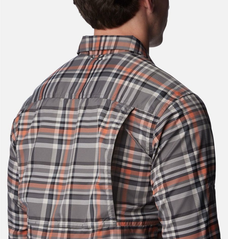 Columbia Silver Ridge Utility Lite Plaid Long Sleeve Men's Shirt Grey | LFHDVR-510