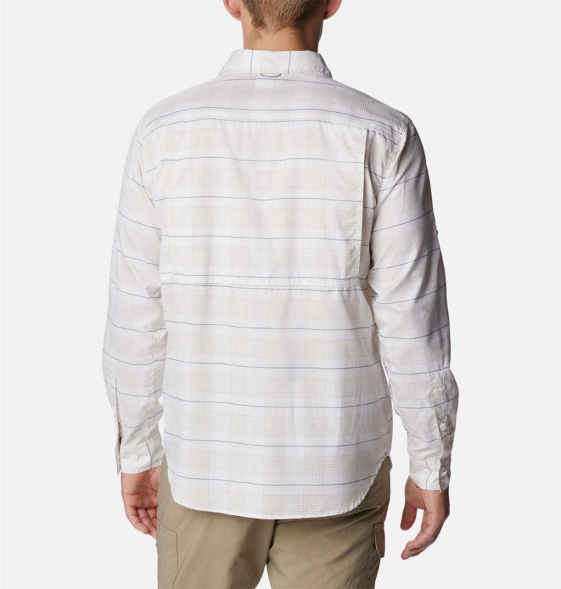 Columbia Silver Ridge Utility Lite Plaid Long Sleeve Men's Shirt White | NTUIHJ-831