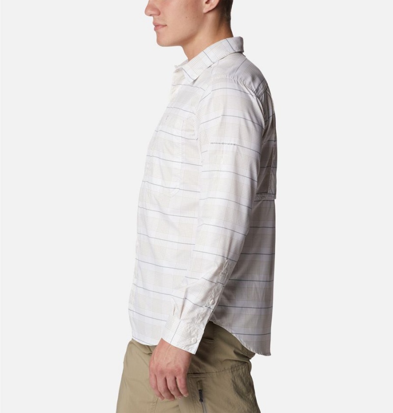 Columbia Silver Ridge Utility Lite Plaid Long Sleeve Men's Shirt White | NTUIHJ-831
