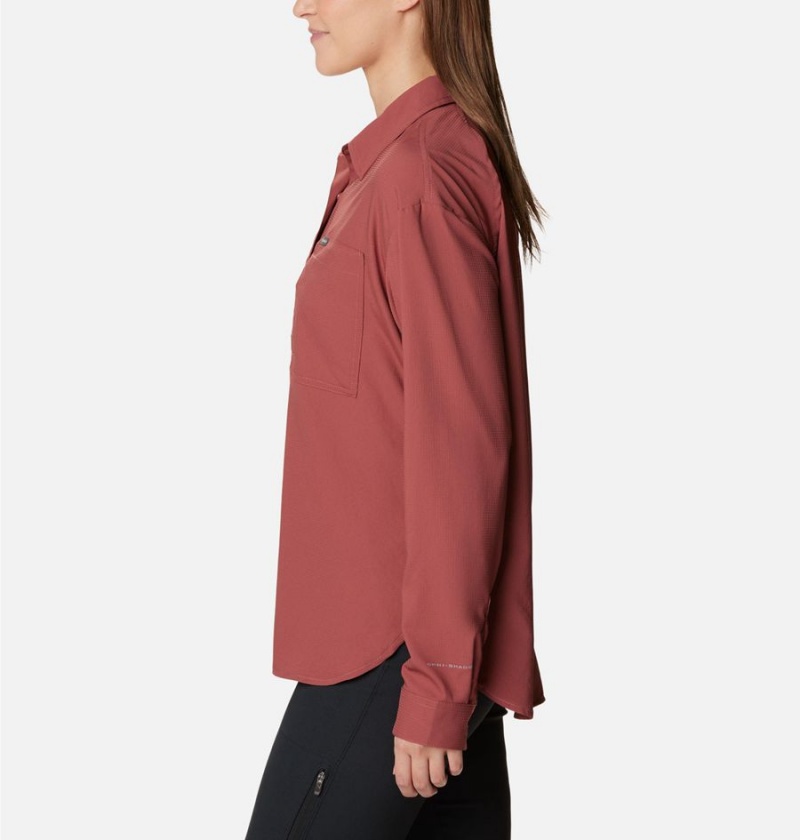 Columbia Silver Ridge Utility Long Sleeve Women's Shirt Coral | SFTBNV-024