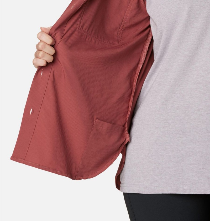 Columbia Silver Ridge Utility Long Sleeve Women's Shirt Coral | SFTBNV-024