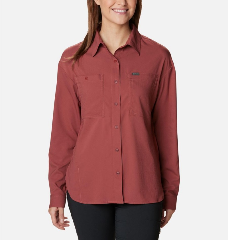 Columbia Silver Ridge Utility Long Sleeve Women\'s Shirt Coral | SFTBNV-024