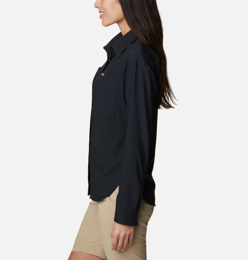 Columbia Silver Ridge Utility Long Sleeve Women's Shirt Black | XRNDFK-803