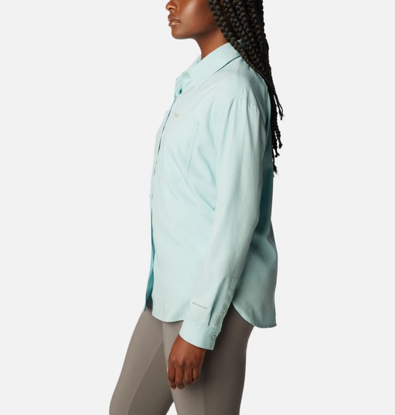 Columbia Silver Ridge Utility Long Sleeve Women's Shirt Turquoise | HBOFQL-018