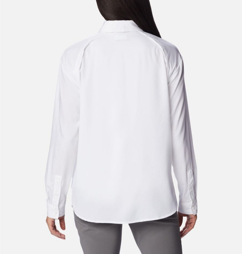 Columbia Silver Ridge Utility Long Sleeve Women's Shirt White | QNSBJA-658
