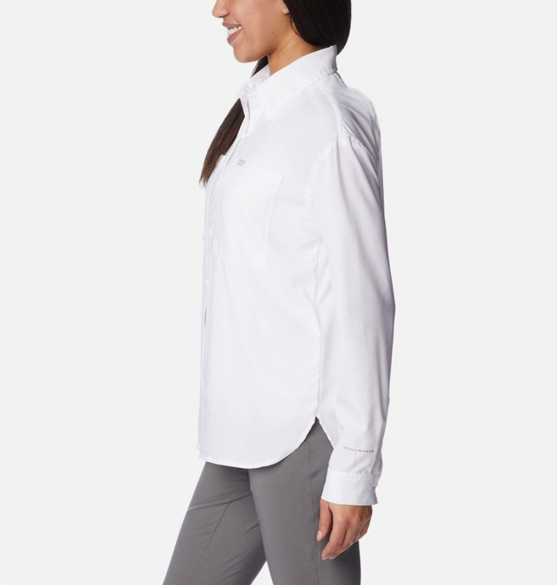 Columbia Silver Ridge Utility Long Sleeve Women's Shirt White | QNSBJA-658