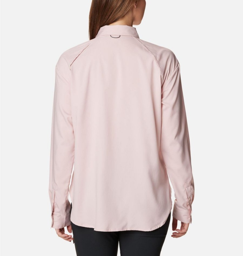 Columbia Silver Ridge Utility Long Sleeve Women's Shirt Pink | ACGOEW-176