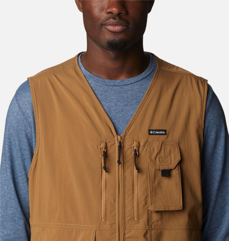 Columbia Silver Ridge Utility Men's Vest Brown | XVNMLY-617