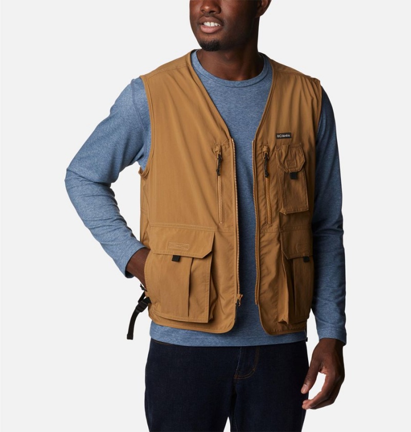 Columbia Silver Ridge Utility Men's Vest Brown | XVNMLY-617