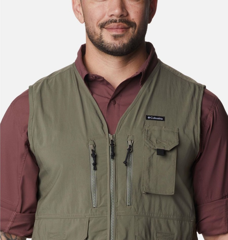 Columbia Silver Ridge Utility Men's Vest Green | JHEWRT-612