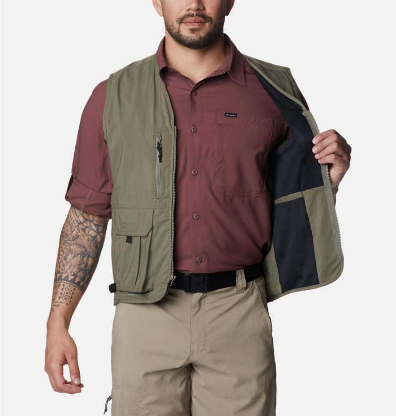 Columbia Silver Ridge Utility Men's Vest Green | JHEWRT-612