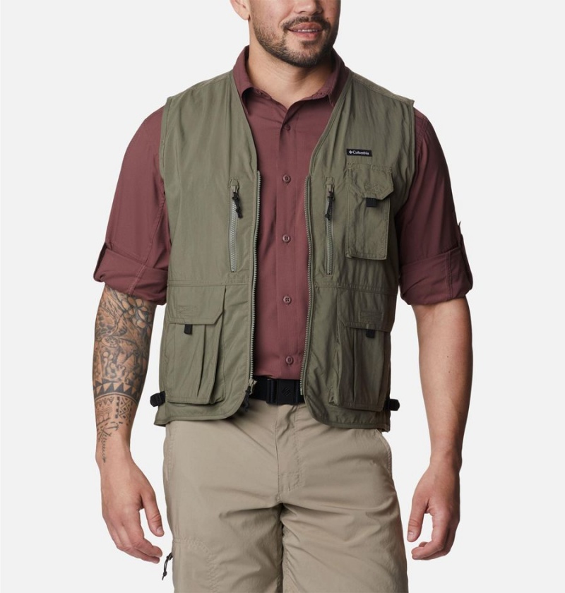 Columbia Silver Ridge Utility Men's Vest Green | JHEWRT-612