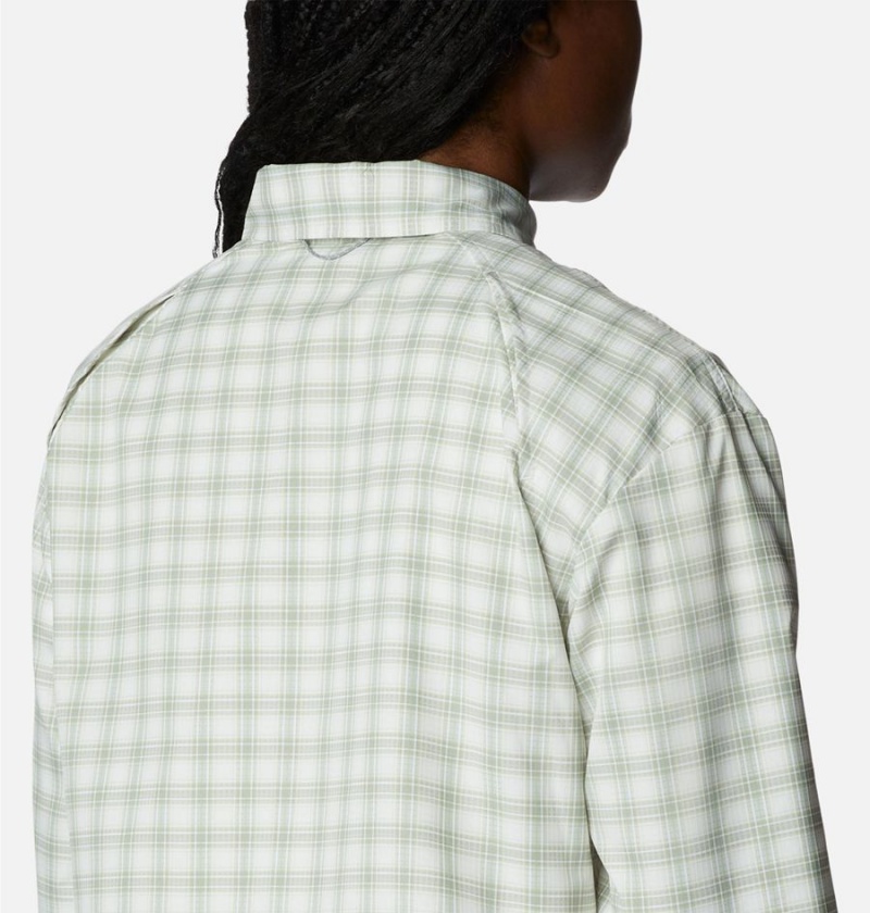 Columbia Silver Ridge Utility Patterned Long Sleeve Women's Shirt Green | CHLKQB-714