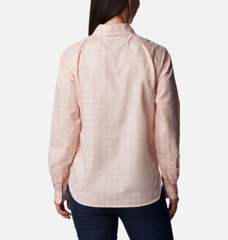 Columbia Silver Ridge Utility Patterned Long Sleeve Women's Shirt Coral | TRNPLX-153