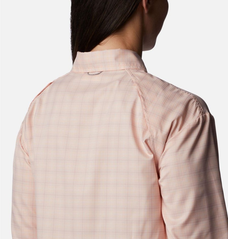 Columbia Silver Ridge Utility Patterned Long Sleeve Women's Shirt Coral | TRNPLX-153