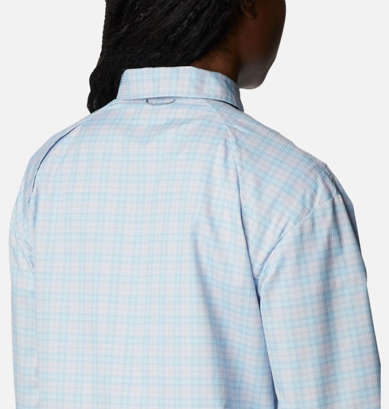 Columbia Silver Ridge Utility Patterned Long Sleeve Women's Shirt Blue | HUEPZN-158